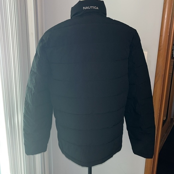 NAUTICA Men's Jacket Medium BLACK Water Resistant Lightweight Puffed size Medium - Picture 5 of 10